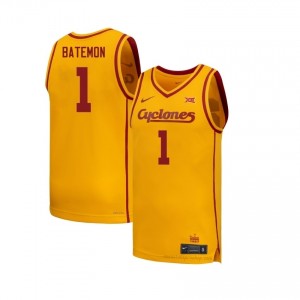 Jamarion Batemon Iowa State Cyclones #1 Gold Basketball Jersey | Men NCAA Licensed Game Day Uniform 95095552