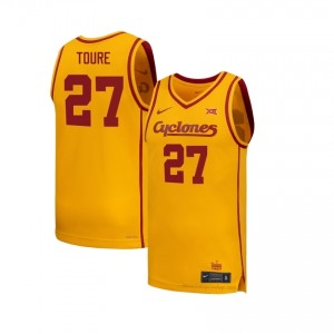 Killyan Toure Iowa State Cyclones #27 Gold Basketball Jersey | Men NCAA Licensed Game Day Uniform 28823670