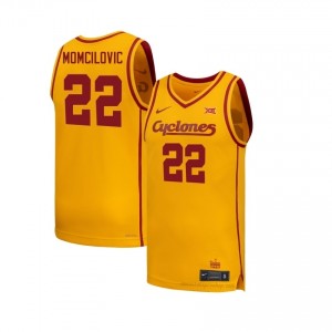 Milan Momcilovic #22 Gold ISU Cyclones Jersey | Men University Basketball Team Gear 72438112