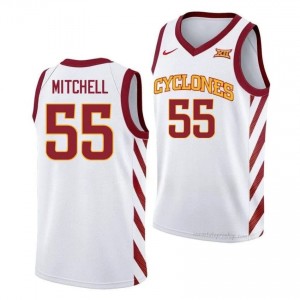 Xzavion Mitchell #55 White ISU Cyclones Jersey | Men College Basketball Team Gear 98812493