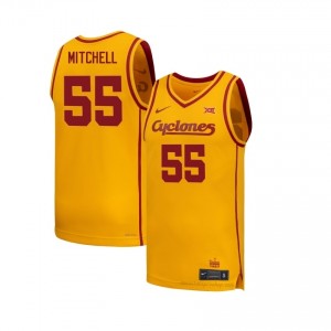 Xzavion Mitchell #55 Cyclones Gold Men Jersey | Player Basketball Exclusive Release Fan Uniform 75736280