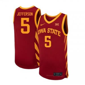 Iowa State #5 Joshua Jefferson Cardinal Jersey | Men Player Basketball Premium Durable Apparel 17903599