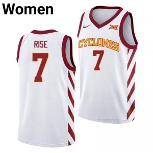 Anthony Rise #7 White ISU Cyclones Jersey | Women University Basketball Team Gear 70685843