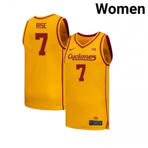 Anthony Rise #7 Cyclones Gold Women Jersey | High School Basketball Exclusive Release Fan Uniform 79981578