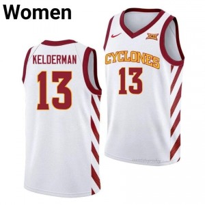 Cade Kelderman Iowa State Cyclones #13 White Basketball Jersey | Women NCAA Licensed Game Day Uniform 12839570