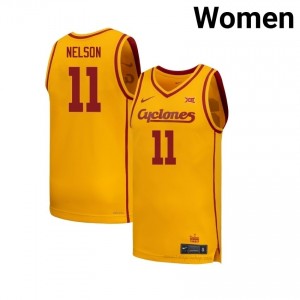 Dominick Nelson Iowa State Cyclones #11 Gold Basketball Jersey | Women NCAA Licensed Game Day Uniform 40685030