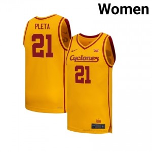 Iowa State #21 Dominykas Pleta Gold Jersey | Women University Basketball Premium Durable Apparel 60597892