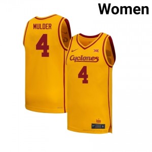 Eric Mulder #4 Gold ISU Cyclones Jersey | Women College Basketball Team Gear 50766454