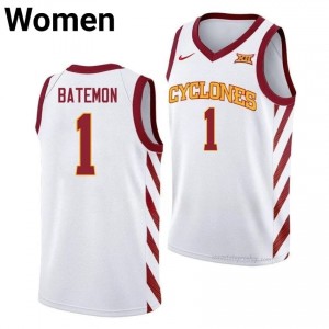 Jamarion Batemon Iowa State Cyclones #1 White Basketball Jersey | Women NCAA Licensed Game Day Uniform 83394448