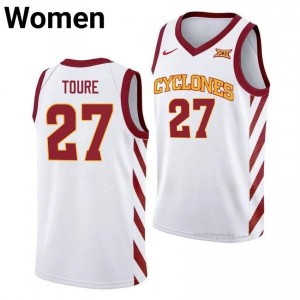 Killyan Toure Iowa State Cyclones #27 White Basketball Jersey | Women NCAA Licensed Game Day Uniform 58143944