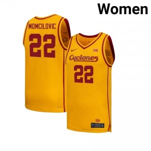 Milan Momcilovic #22 Cyclones Gold Women Jersey | NCAA Basketball Exclusive Release Fan Uniform 65821870