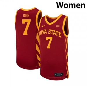 Anthony Rise Iowa State Cyclones #7 Cardinal Basketball Jersey | Women NCAA Licensed Game Day Uniform 26342131