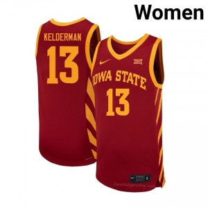 Iowa State #13 Cade Kelderman Cardinal Jersey | Women NCAA Basketball Premium Durable Apparel 30629133