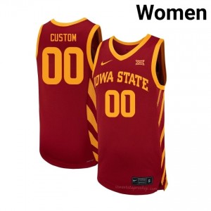 Custom #00 Cardinal ISU Cyclones Jersey | Women NCAA Basketball Team Gear 89384399