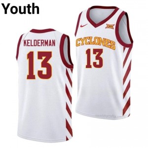 Cade Kelderman #13 White ISU Cyclones Jersey | Youth University Basketball Team Gear 12906445