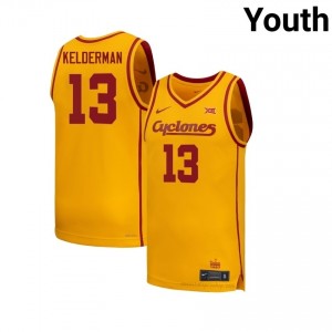 Cade Kelderman #13 Cyclones Gold Youth Jersey | High School Basketball Exclusive Release Fan Uniform 51859969