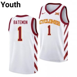 Jamarion Batemon #1 White ISU Cyclones Jersey | Youth High School Basketball Team Gear 38871437