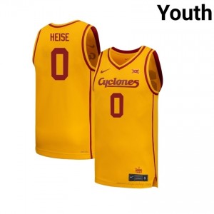 Nate Heise Iowa State Cyclones #0 Gold Basketball Jersey | Youth NCAA Licensed Game Day Uniform 81890317