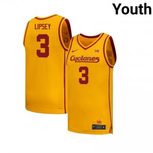 Tamin Lipsey #3 Gold ISU Cyclones Jersey | Youth NCAA Basketball Team Gear 37123036