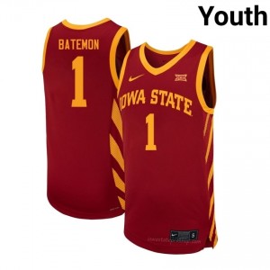 Jamarion Batemon Iowa State Cyclones #1 Cardinal Basketball Jersey | Youth NCAA Licensed Game Day Uniform 31134173